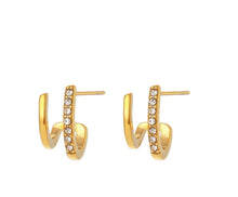 Load image into Gallery viewer, Double layer | CZ stud earrings
