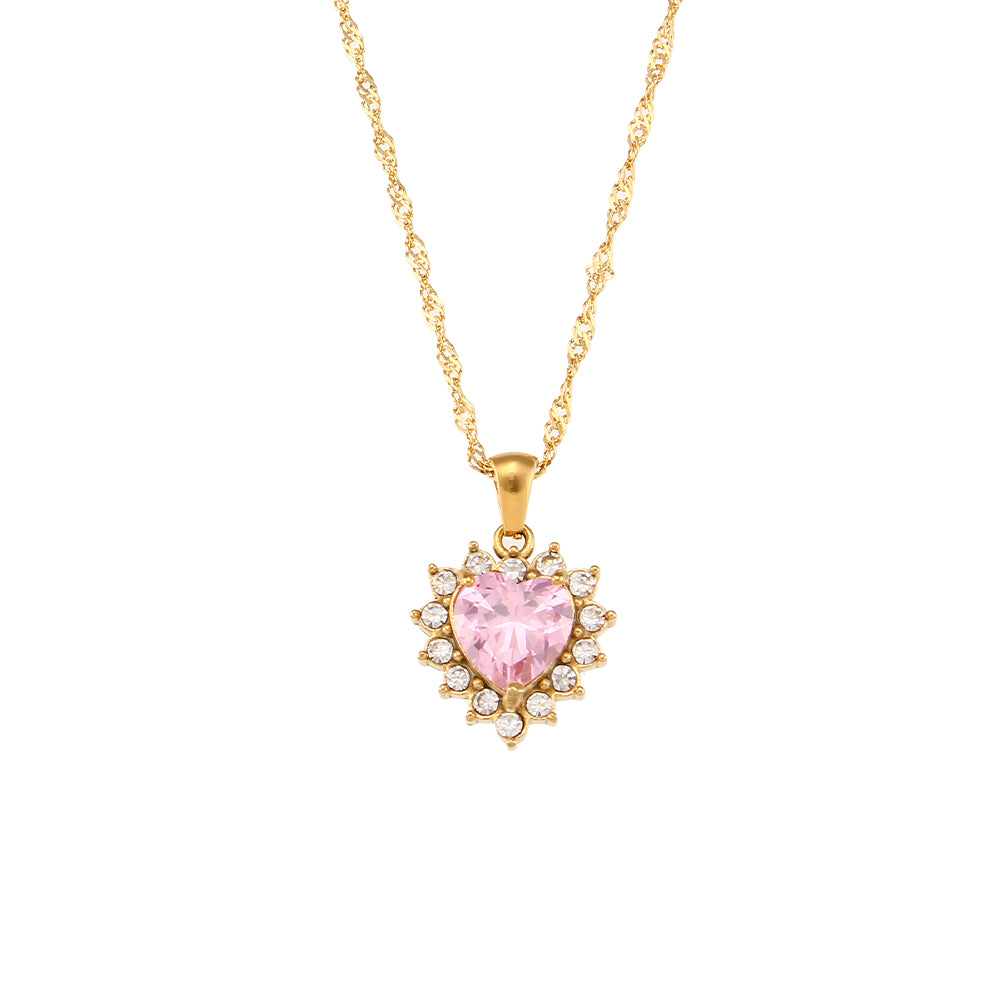 Rosy heart | pendant necklace
